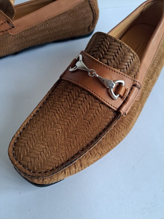 NEW Montemario Men\'s Brown Suede Leather Slip on Loafers Moccasin Shoes Size 42 main image 6